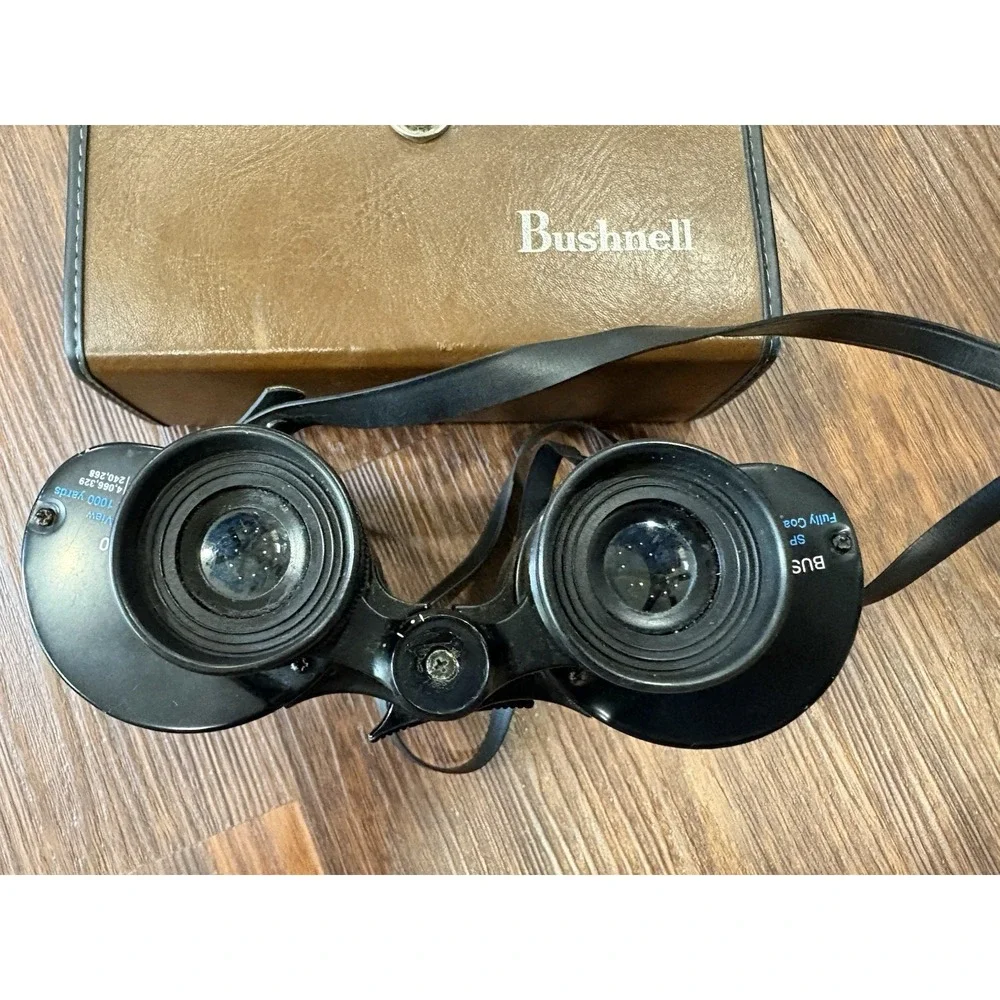 Vintage‎ Bushnell Insta-Focus 10x50 Binoculars 367 ft at 1000 yds Case & Strap